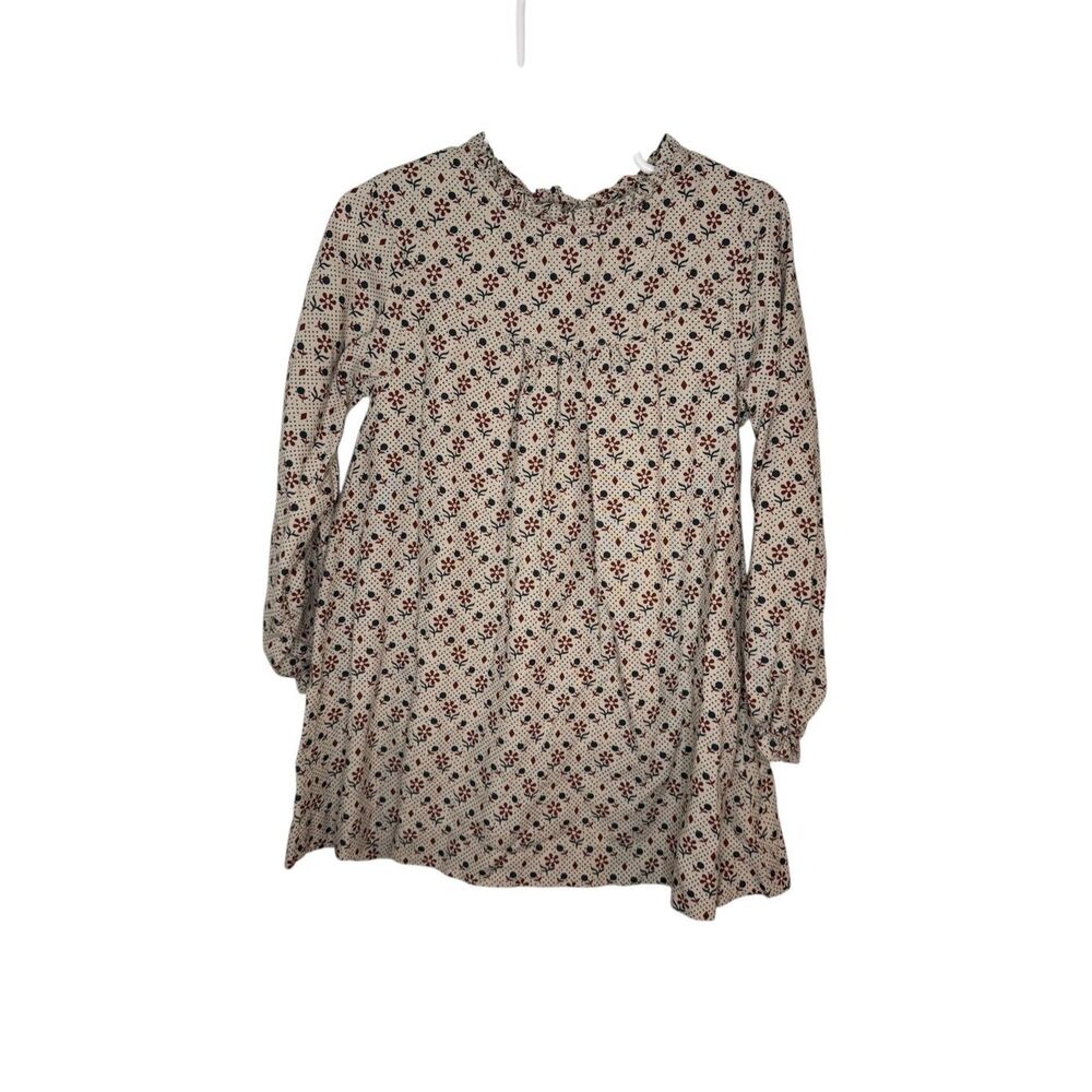 Gocco Girls Floral Tan Casual Dress Size 4-5 Years